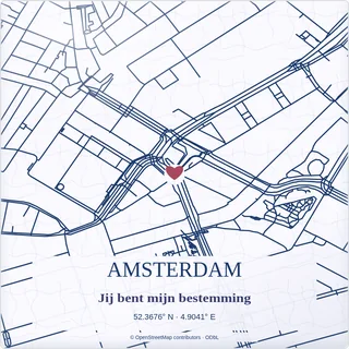 Tegeltje met tekst amsterdam jij bent mijn bestemming van keramiek in detail
