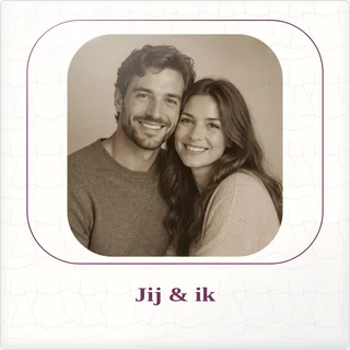 Tegeltje met foto jij ik zo bijzonder samen van keramiek in detail
