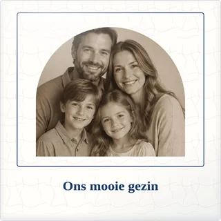 Tegeltje met foto ons mooie gezin liefde om te bewaren van keramiek in detail