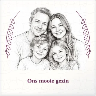 Tegeltje met foto ons mooie gezin de mooiste momenten van keramiek in detail