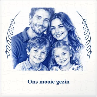 Tegeltje met foto ons mooie gezin de mooiste momenten van keramiek in detail