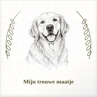Tegeltje met foto mijn trouwe maatje samen is thuis van keramiek in detail