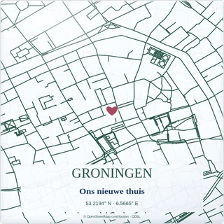 Tegeltje met tekst groningen ons nieuwe thuis van keramiek in detail