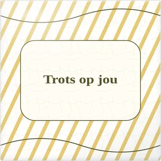Tegeltje met tekst trots op jou van keramiek in detail
