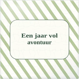 Tegeltje met tekst een jaar vol avontuur van keramiek in detail
