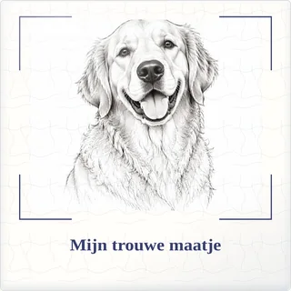 Tegeltje met foto mijn trouwe maatje ons verhaal van keramiek in detail