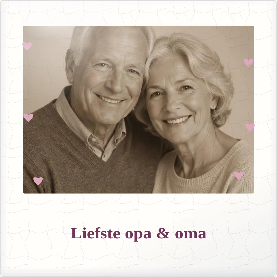 Tegeltje met foto liefste opa oma voor altijd dichtbij van keramiek in detail