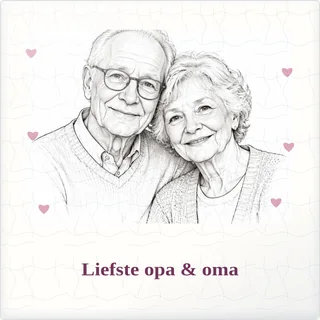 Tegeltje met foto liefste opa oma voor altijd dichtbij van keramiek in detail