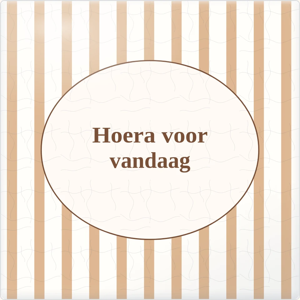 Tegeltje met tekst hoera voor vandaag van keramiek in detail