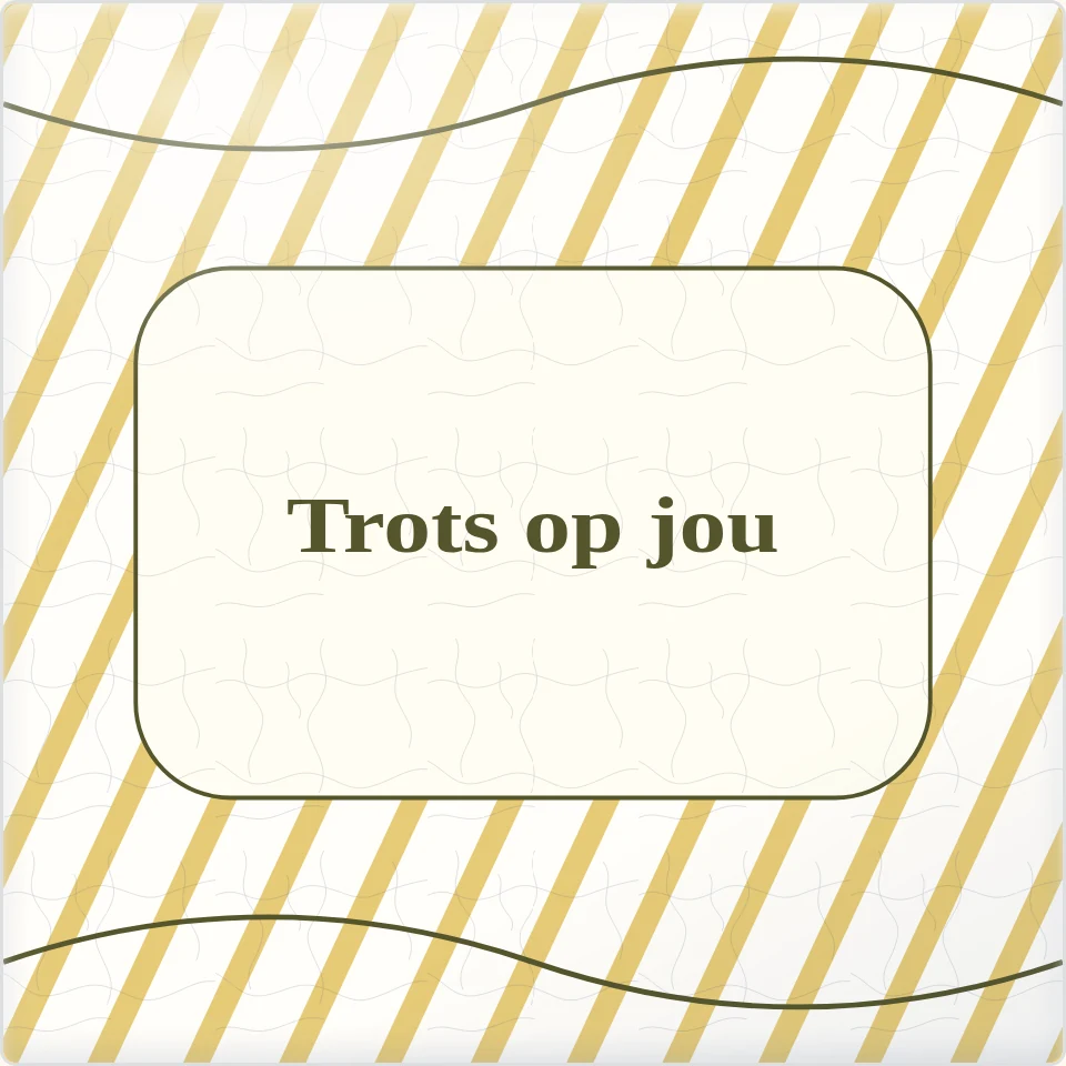 Tegeltje met tekst trots op jou van keramiek in detail