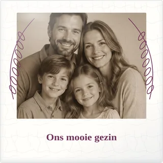 Tegeltje met foto ons mooie gezin de mooiste momenten van keramiek in detail