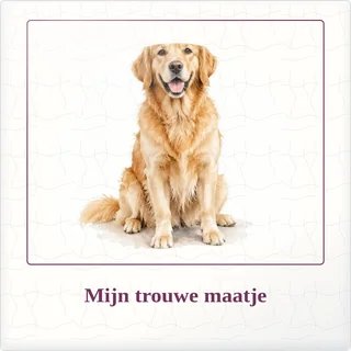 Tegeltje met foto mijn trouwe maatje liefde om te bewaren van keramiek in detail
