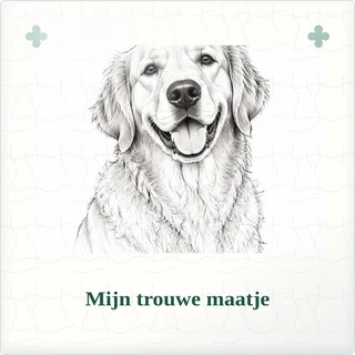 Tegeltje met foto mijn trouwe maatje een plek in mijn hart van keramiek in detail