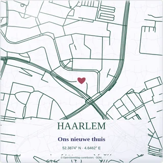 Tegeltje met tekst haarlem ons nieuwe thuis van keramiek in detail