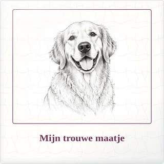 Tegeltje met foto mijn trouwe maatje liefde om te bewaren van keramiek in detail