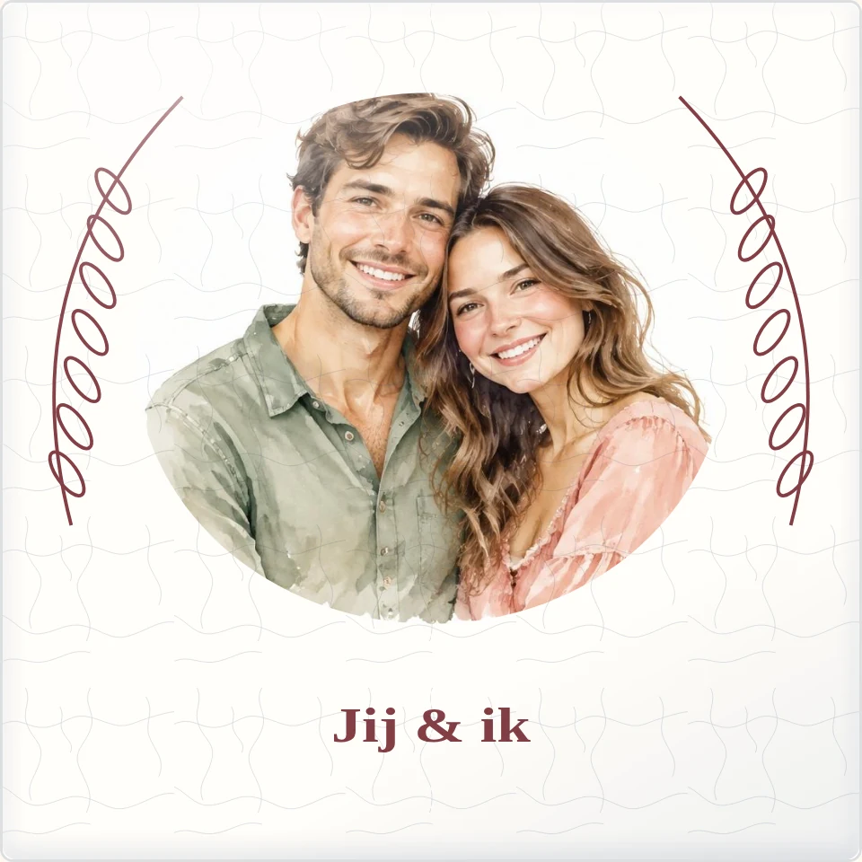Tegeltje met foto jij ik samen is thuis van keramiek in detail
