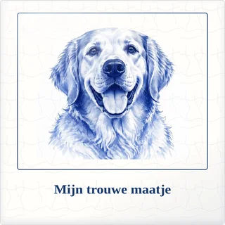 Tegeltje met foto mijn trouwe maatje liefde om te bewaren van keramiek in detail