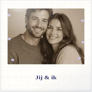Tegeltje met foto jij ik voor altijd dichtbij van keramiek in detail