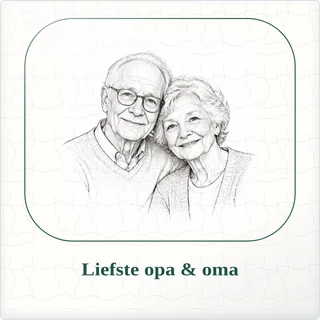 Tegeltje met foto liefste opa oma zo bijzonder samen van keramiek in detail