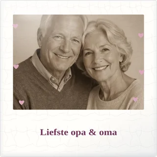 Tegeltje met foto liefste opa oma voor altijd dichtbij van keramiek in detail