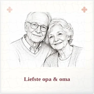 Tegeltje met foto liefste opa oma een plek in mijn hart van keramiek in detail