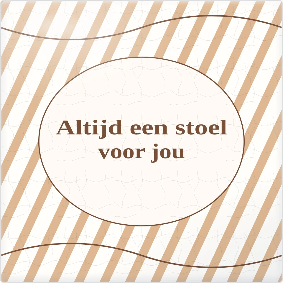 Tegeltje met tekst altijd een stoel voor jou van keramiek in detail