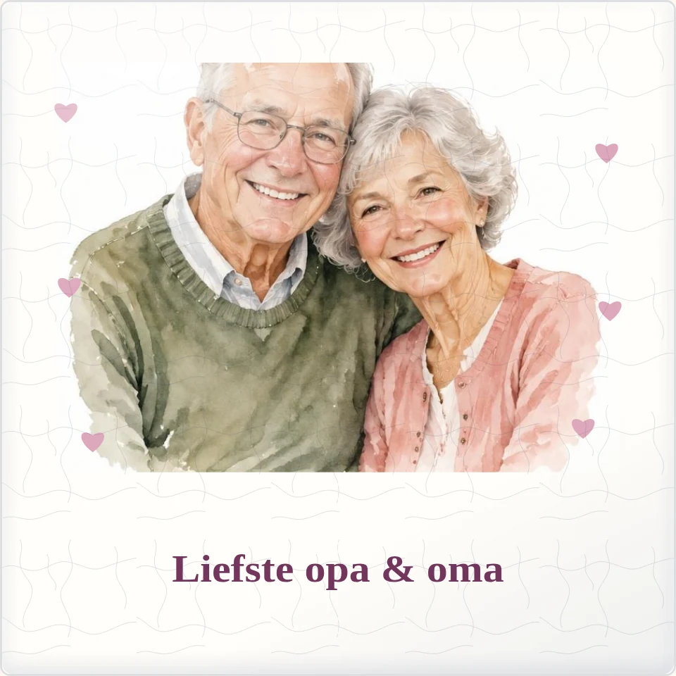 Tegeltje met foto liefste opa oma voor altijd dichtbij van keramiek in detail