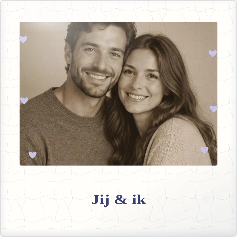 Tegeltje met foto jij ik voor altijd dichtbij van keramiek in detail