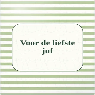 Tegeltje met tekst voor de liefste juf van keramiek in detail