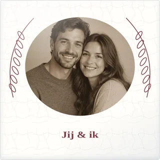 Tegeltje met foto jij ik samen is thuis van keramiek in detail