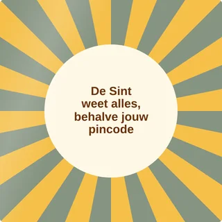 Tegeltje met tekst de sint weet alles behalve jouw pincode van keramiek in detail
