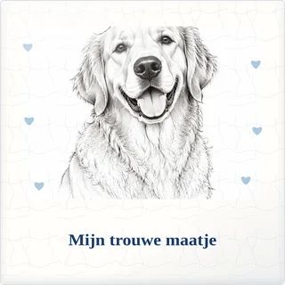 Tegeltje met foto mijn trouwe maatje voor altijd dichtbij van keramiek in detail