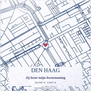 Tegeltje met tekst den haag jij bent mijn bestemming van keramiek in detail