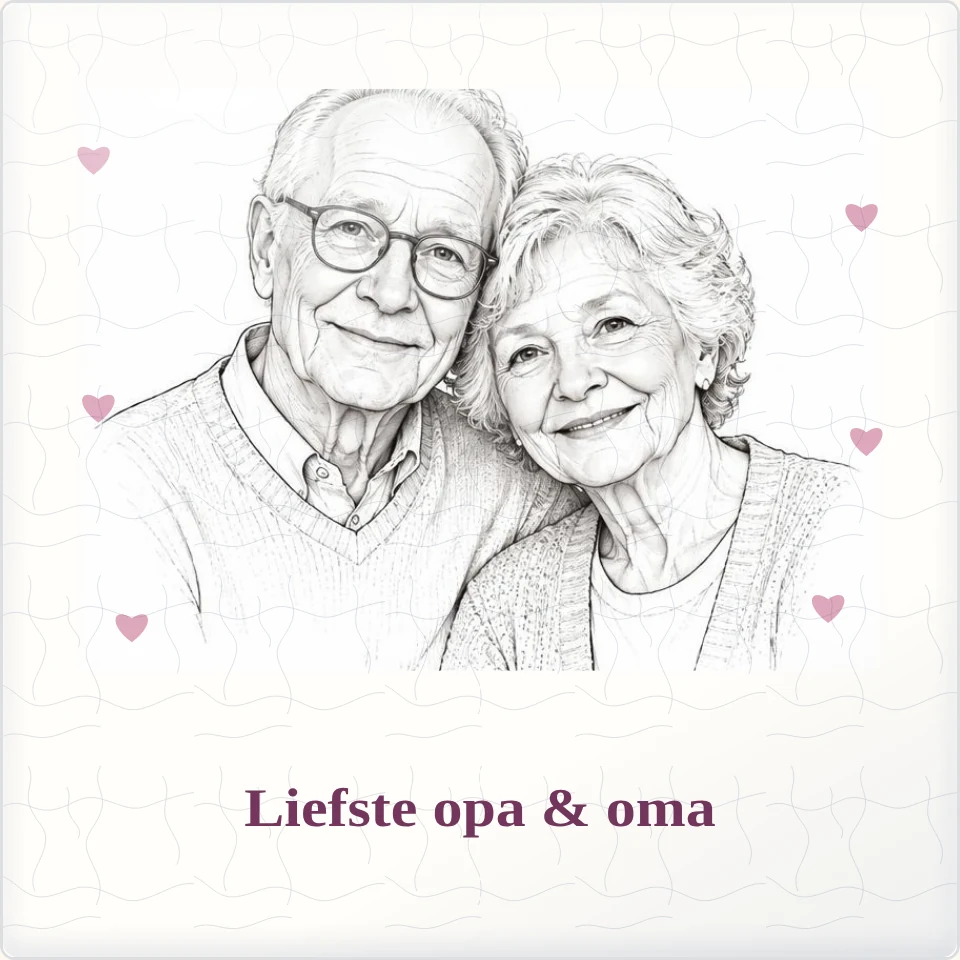 Tegeltje met foto liefste opa oma voor altijd dichtbij van keramiek in detail