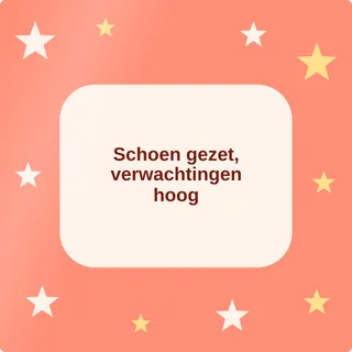 Tegeltje met tekst schoen gezet verwachtingen hoog van keramiek in detail
