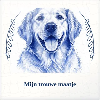 Tegeltje met foto mijn trouwe maatje de mooiste momenten van keramiek in detail