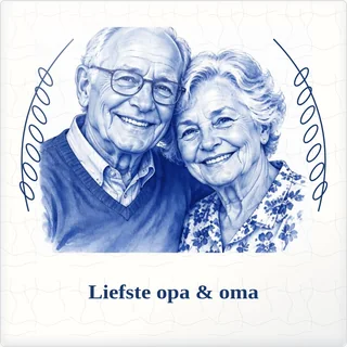 Tegeltje met foto liefste opa oma de mooiste momenten van keramiek in detail