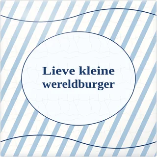 Tegeltje met tekst lieve kleine wereldburger van keramiek in detail