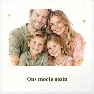 Tegeltje met foto ons mooie gezin voor altijd dichtbij van keramiek in detail