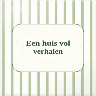 Tegeltje met tekst een huis vol verhalen van keramiek in detail
