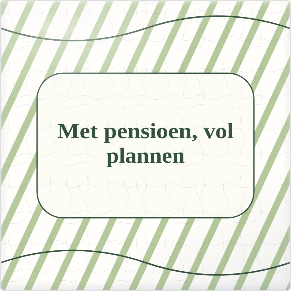 Tegeltje met tekst met pensioen vol plannen van keramiek in detail