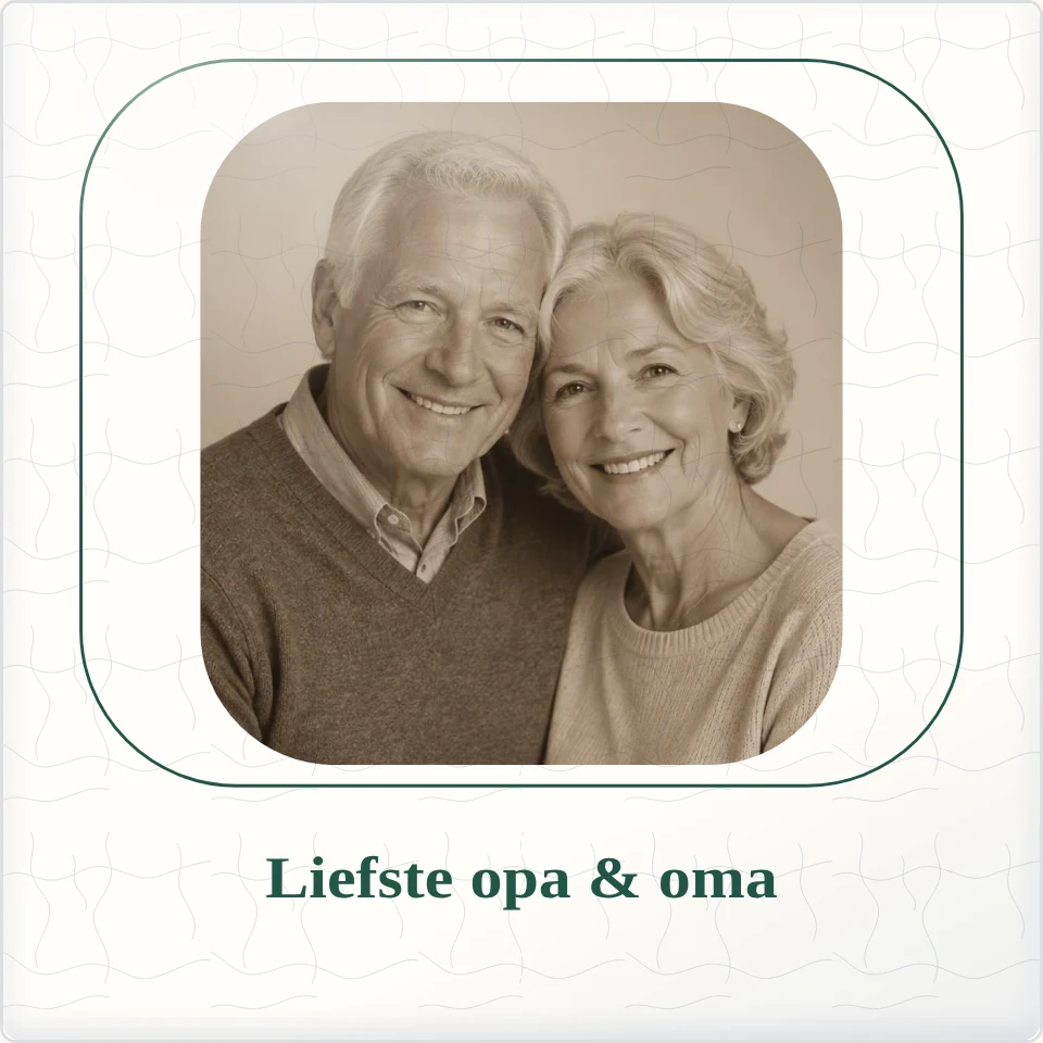 Tegeltje met foto liefste opa oma zo bijzonder samen van keramiek in detail