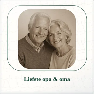 Tegeltje met foto liefste opa oma zo bijzonder samen van keramiek in detail
