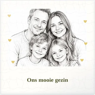 Tegeltje met foto ons mooie gezin voor altijd dichtbij van keramiek in detail