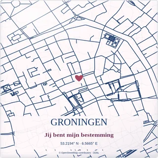 Tegeltje met tekst groningen jij bent mijn bestemming van keramiek in detail