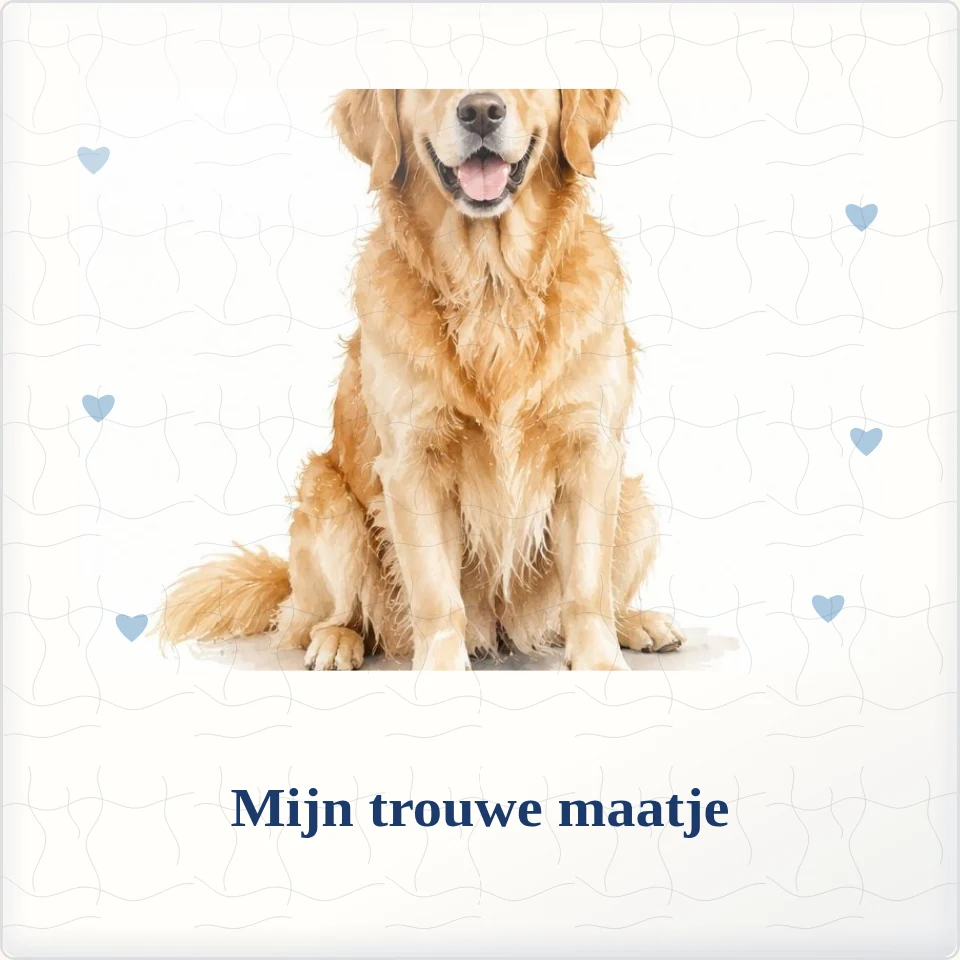 Tegeltje met foto mijn trouwe maatje voor altijd dichtbij van keramiek in detail