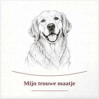 Tegeltje met foto mijn trouwe maatje geluk in kleine dingen van keramiek in detail