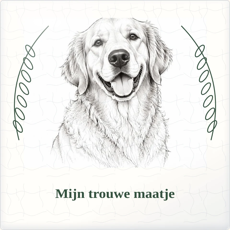 Tegeltje met foto mijn trouwe maatje de mooiste momenten van keramiek in detail