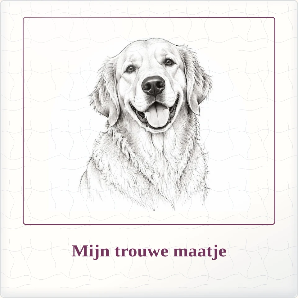 Tegeltje met foto mijn trouwe maatje liefde om te bewaren van keramiek in detail
