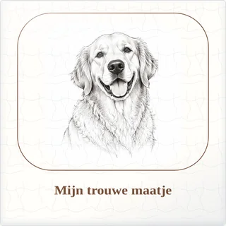 Tegeltje met foto mijn trouwe maatje zo bijzonder samen van keramiek in detail